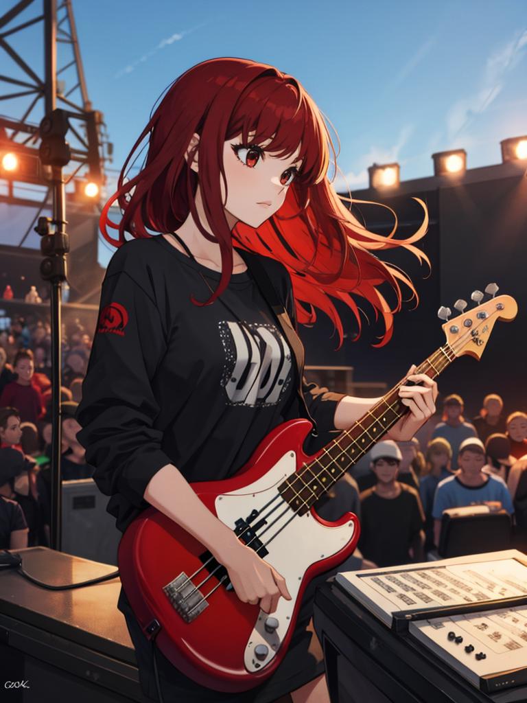🔴 Live Introducing my new original character, Maki! She's the fashionable  bassist of the band Ocean Blue, who loves her dark color p... | Instagram